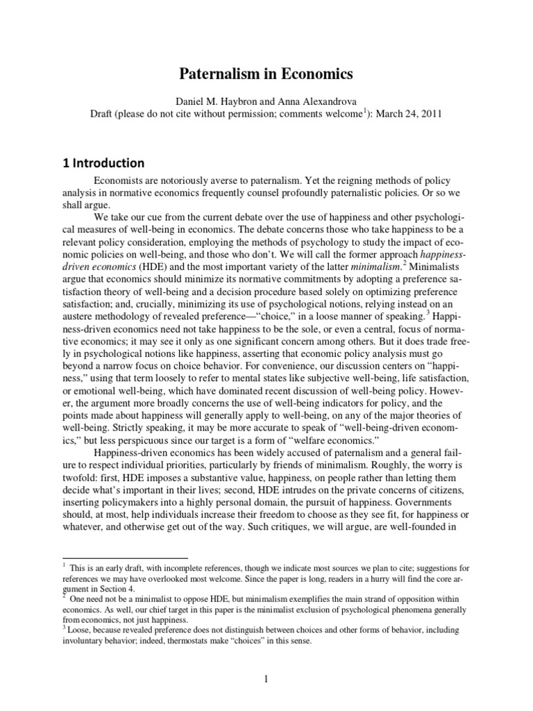 Paternalism | PDF