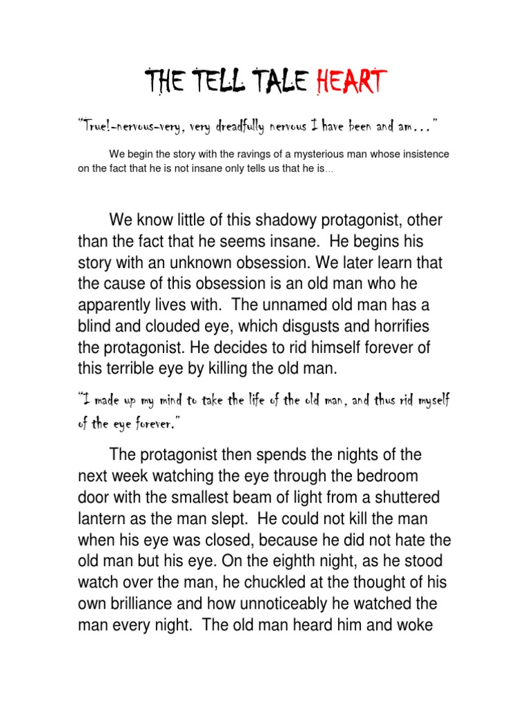 the tell tale heart point of view essay