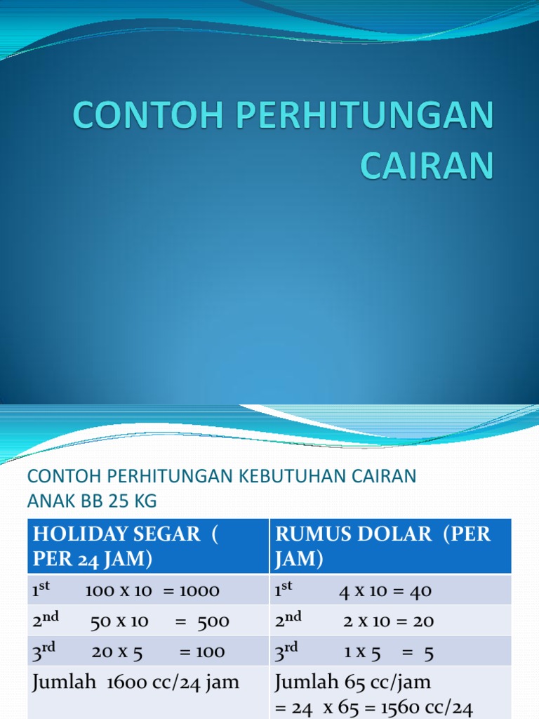 Rps Contoh Perhitungan Cairan
