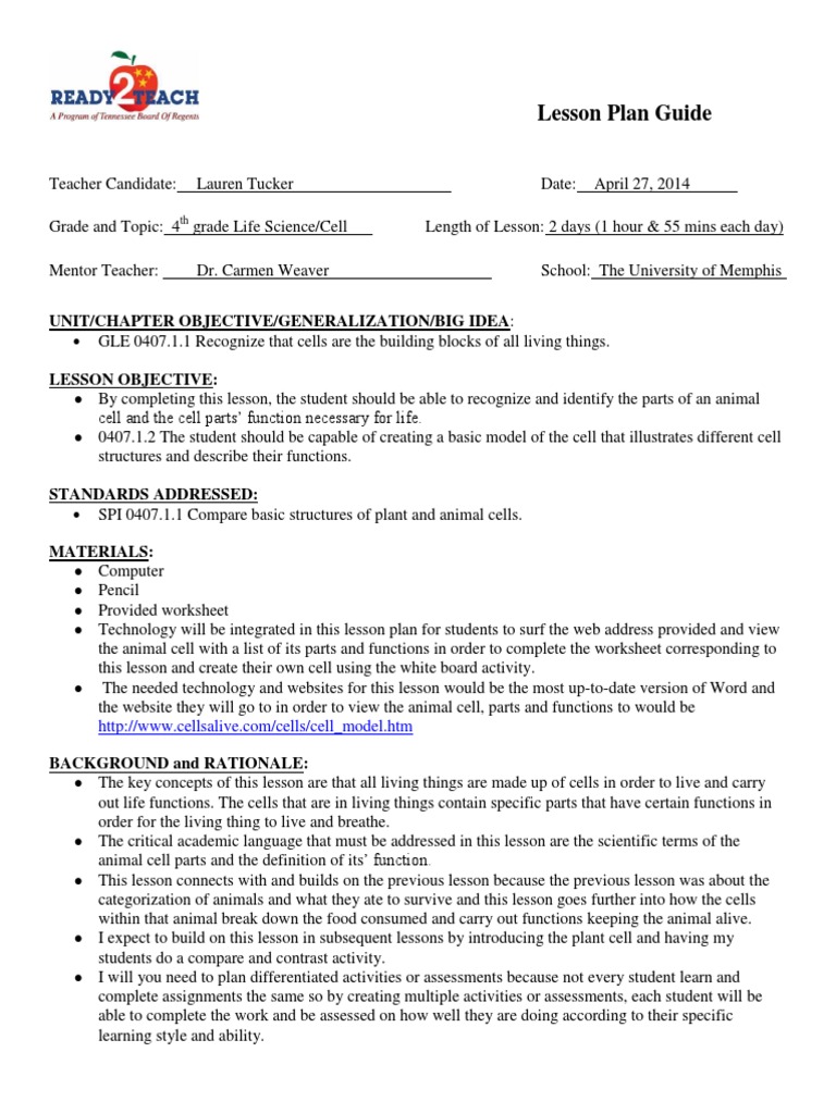 Idt 20360020 Multiapp 20 Lesson 20 Plan | PDF | Cell Nucleus ...
