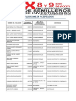 Evaluadores aceptados para proyectos de investigación