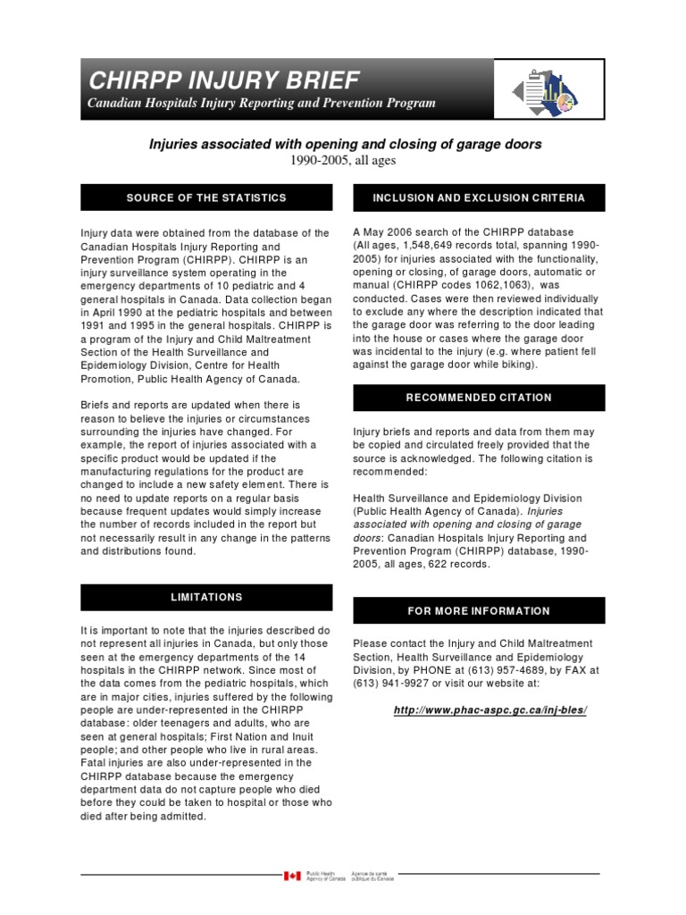 Garage Door Injury Statistics | PDF | Door | Wound