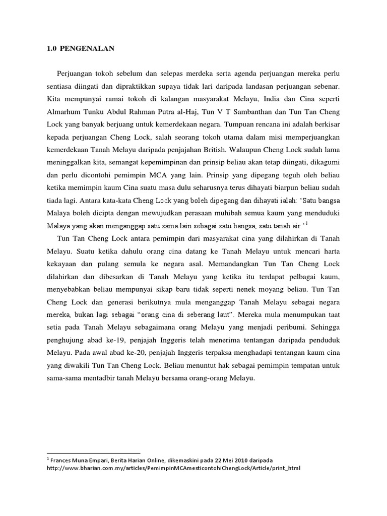 Biografi Tun Tan Cheng Lock