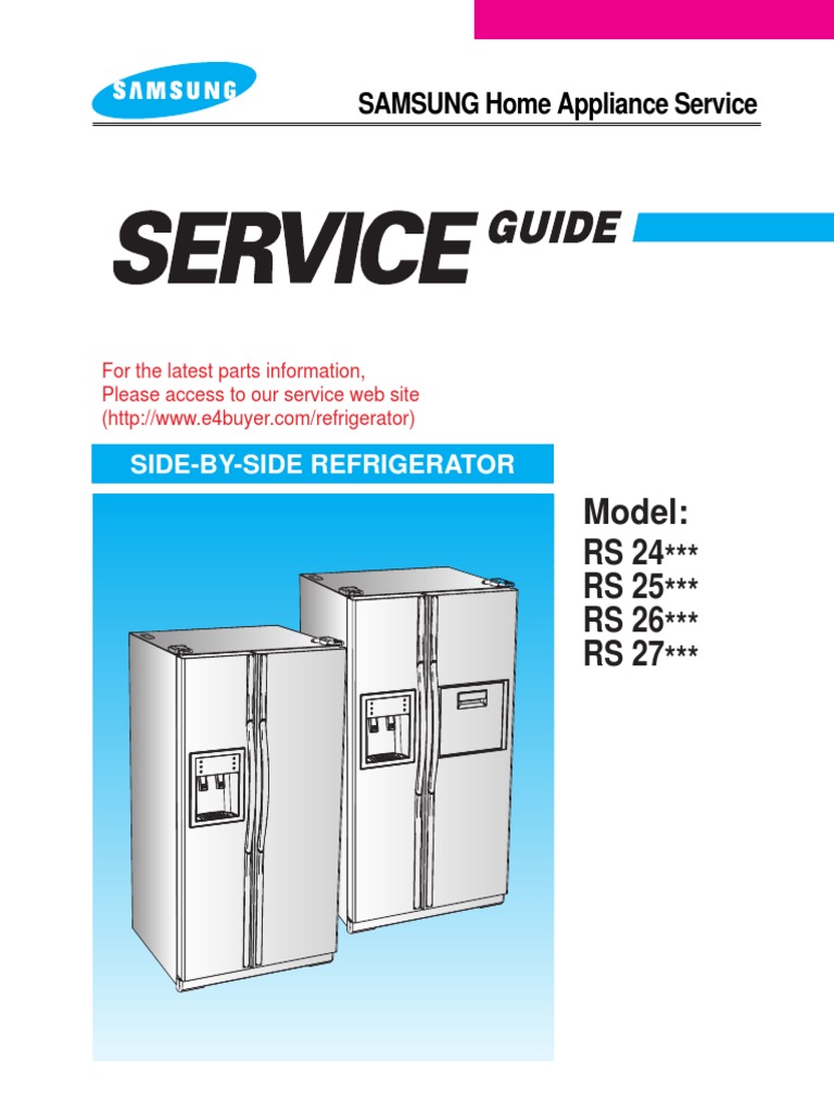 Samsung Refrigerador RS24, 25. 26. 27 Manual de Servicio