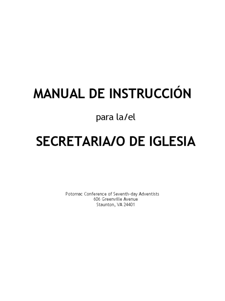 GCC Clerk Manual (Spanish) PDF Iglesia Adventista del Séptimo Día
