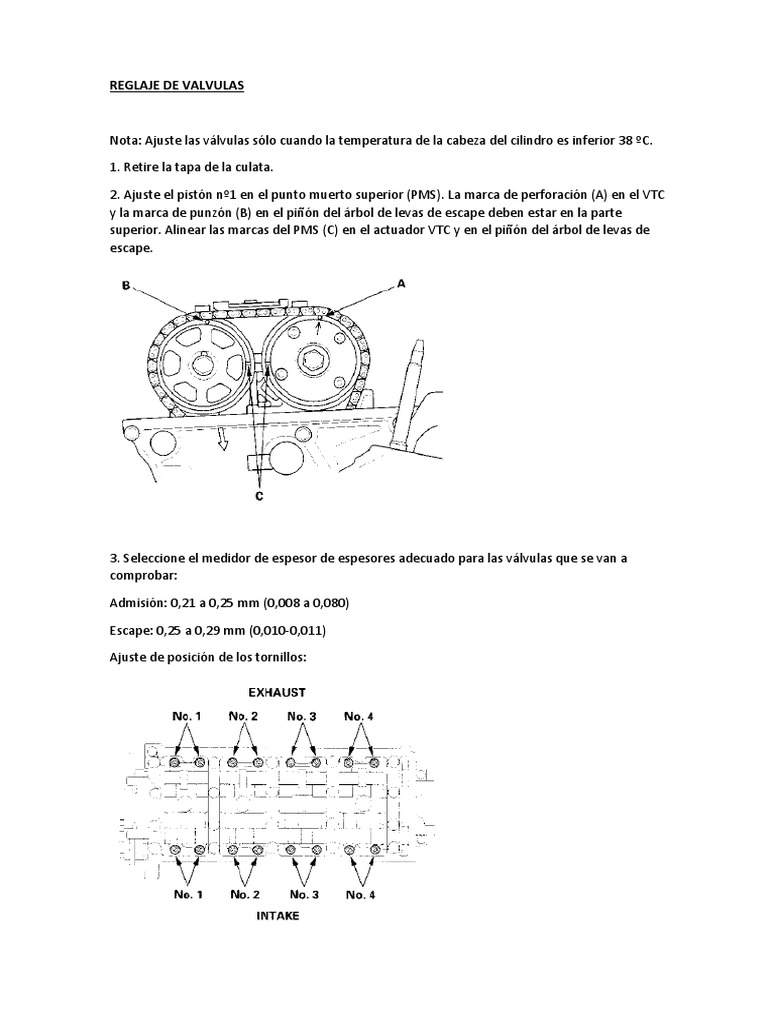 PDF) REGLAJE DE VÁLVULAS