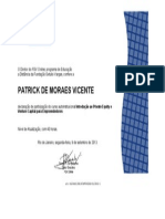 Introdução Ao Private Equity - FGV ( 40 Horas, Em 09-2013) - Patrick de Moraes Vicente - Araruama - RJ - Brasil