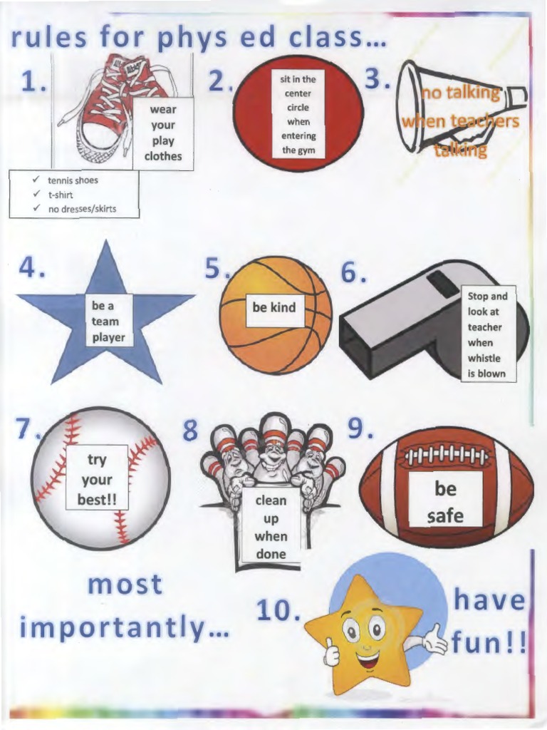 Elementary Pe Rules Poster PDF
