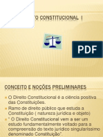 DIREITO CONSTITUCIONAL I - Conceito e Noções Preliminares