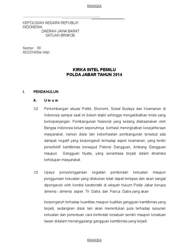 Perkiraan Intelijen Contoh Laporan Intelijen Audit Kinerja