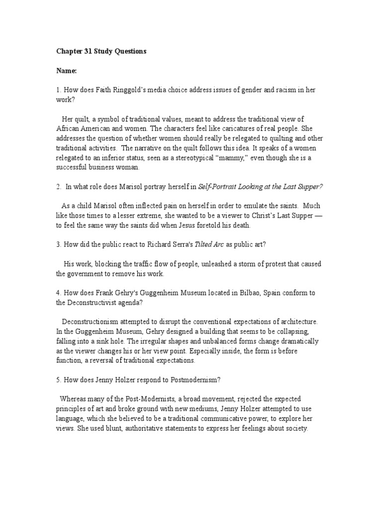 Chapter 31 Study Questions Ap Art History PDF