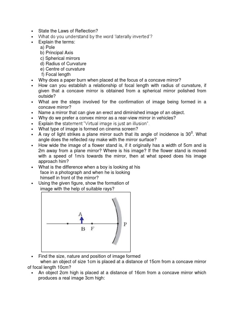 Laws of Reflection and Image Formation | PDF | Lens (Optics) | Mirror
