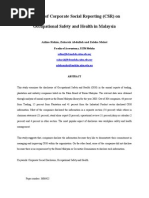 Download A Study of Corporate Social Reporting CSR on Occupational Safety and Health in Malaysia by fairus SN22109381 doc pdf