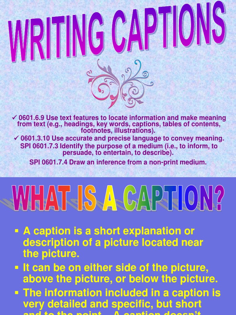Writing Effective Captions for Media | PDF | Newspapers | Newspaper And ...