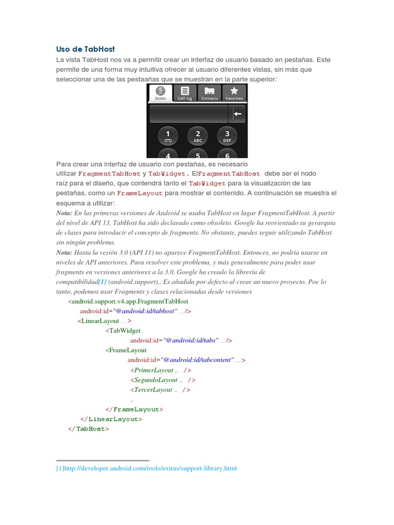 Uso de TabHost | PDF | Android (sistema operativo) | Google
