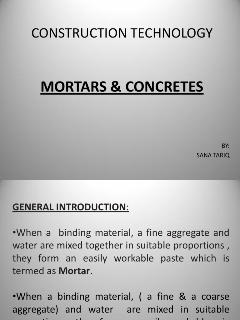 Types of Mortar PDF