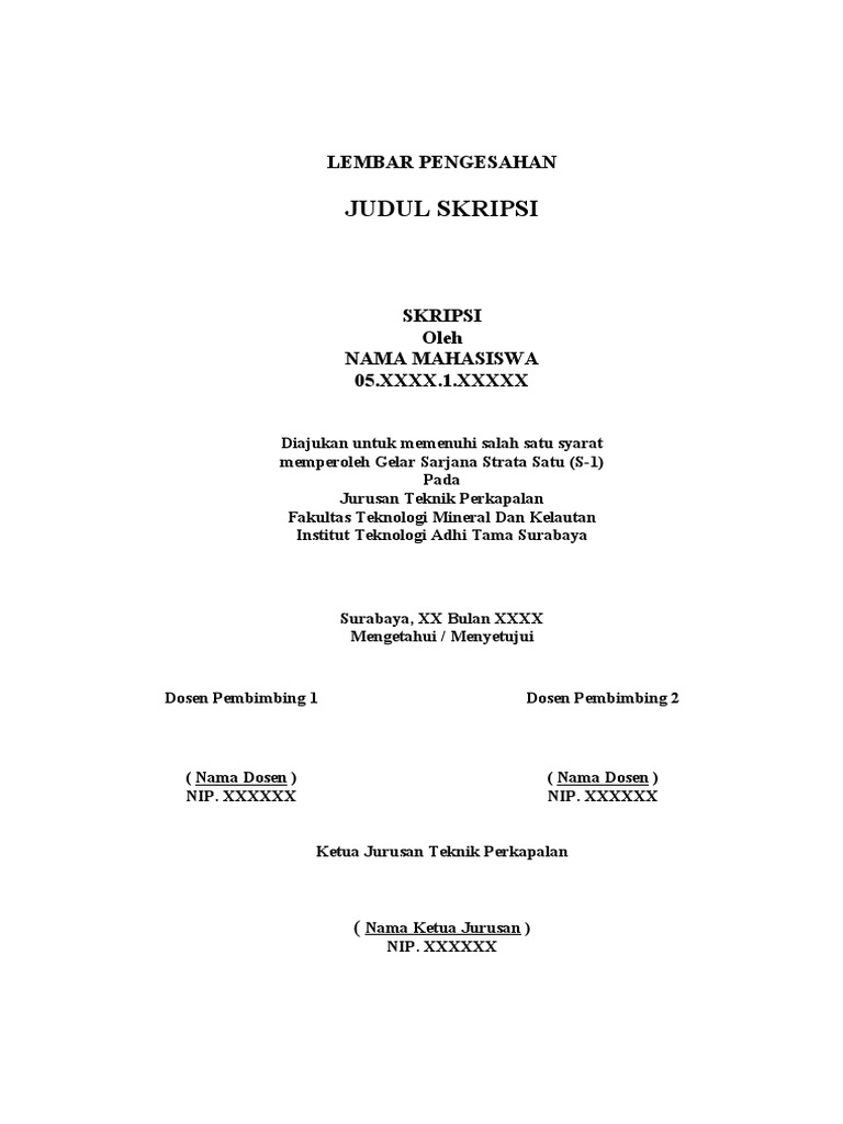 Contoh Lembar Pengesahan | PDF