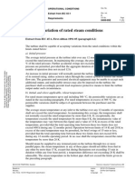 Limits of Variations of Inlet Steam Conditions