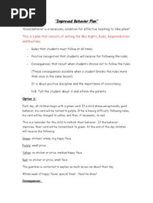 Behavior Plan