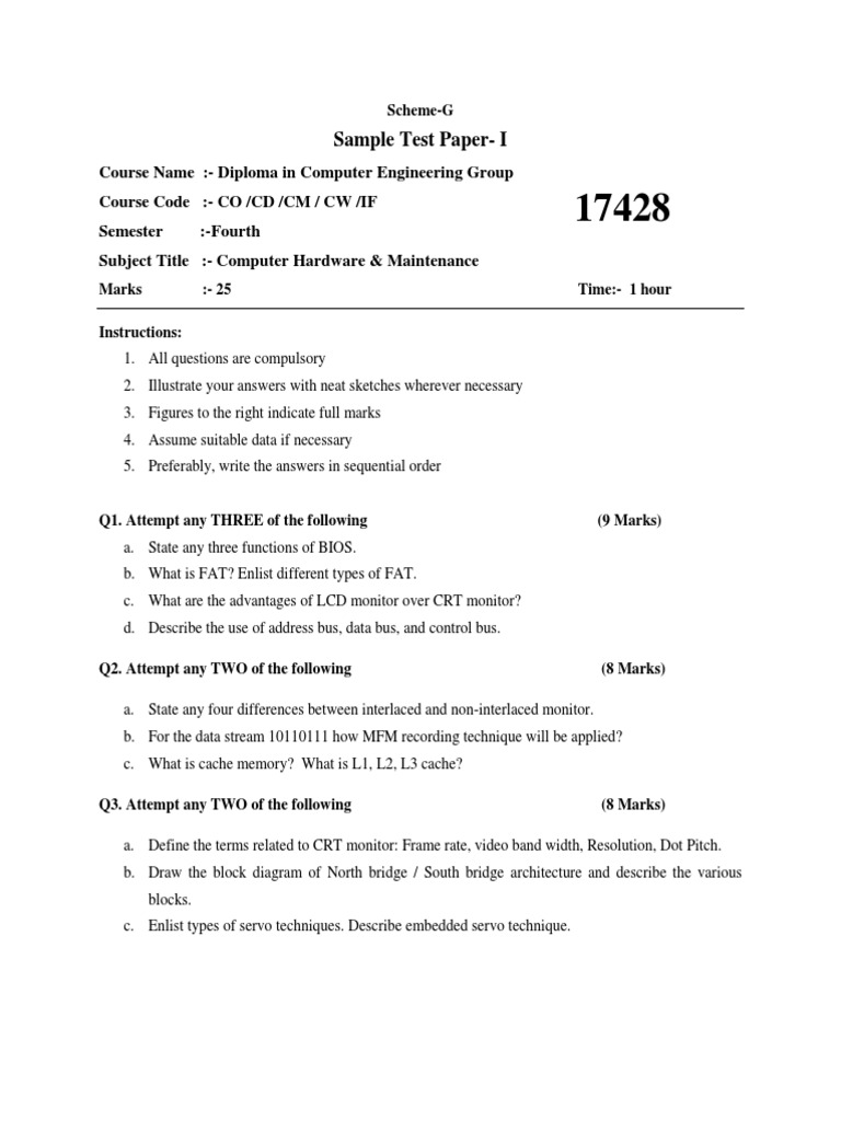 Computer Hardware & Maintenance PDF Computer Monitor Cpu Cache