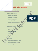 Learn Well Professional Classes - ETL Testing