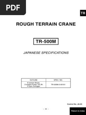 Tr 500m Transmission Mechanics Crane Machine