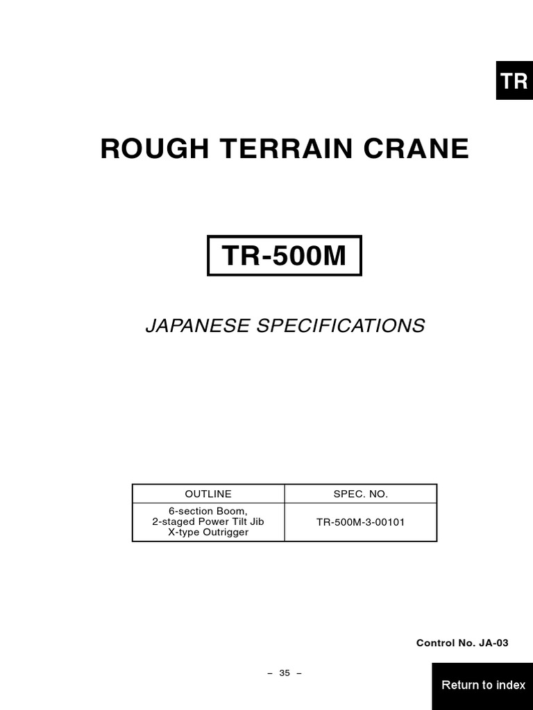 TR 500M | PDF | Transmission (Mechanics) | Crane (Machine)