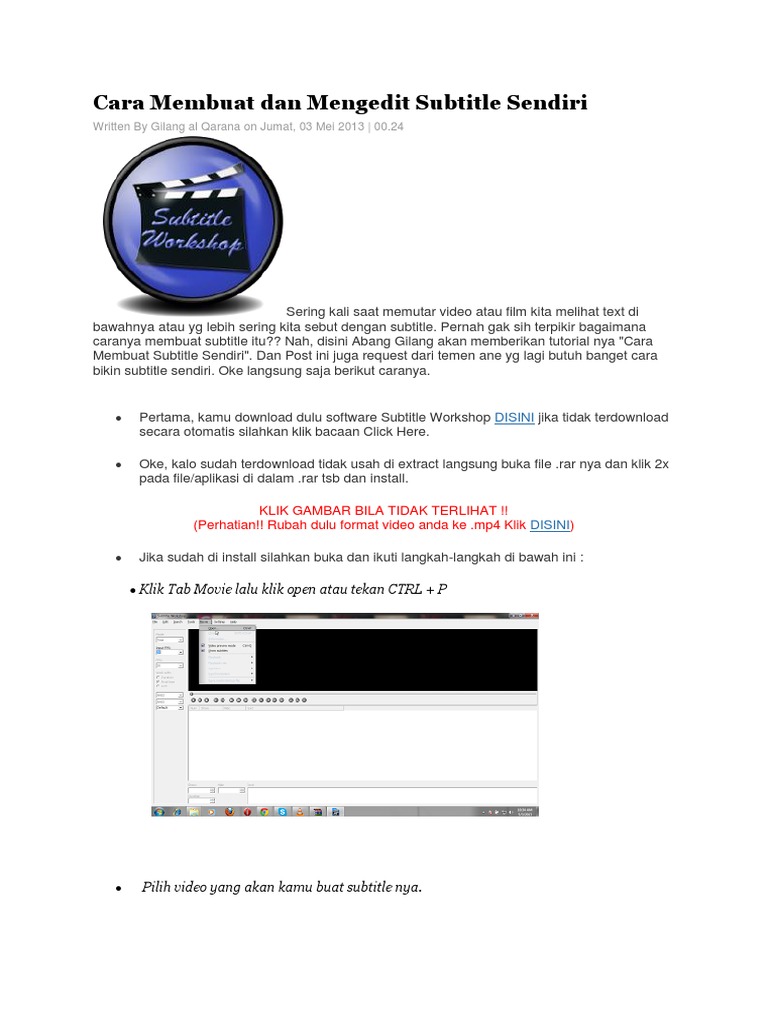 Cara Menggunakan Subtitle Workshop Software