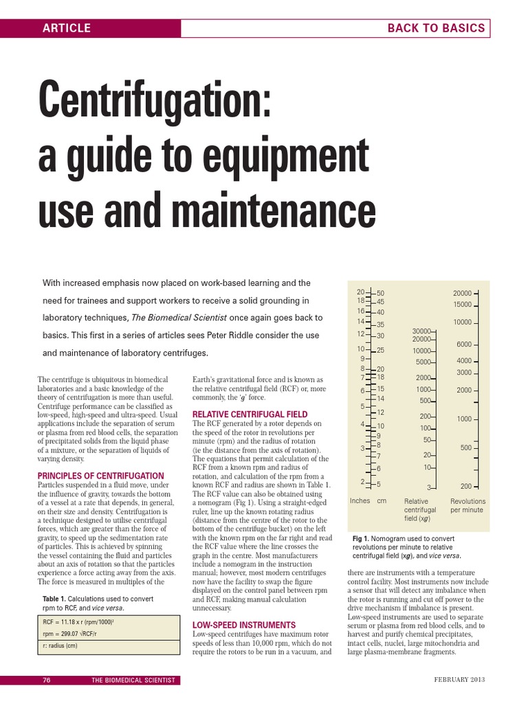 Centrifugation Guide PDF Centrifugation Centrifuge