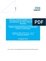 Delegate Pack For Valuing Mental Health - A Change of Perspective in Kent, Surrey and Sussex
