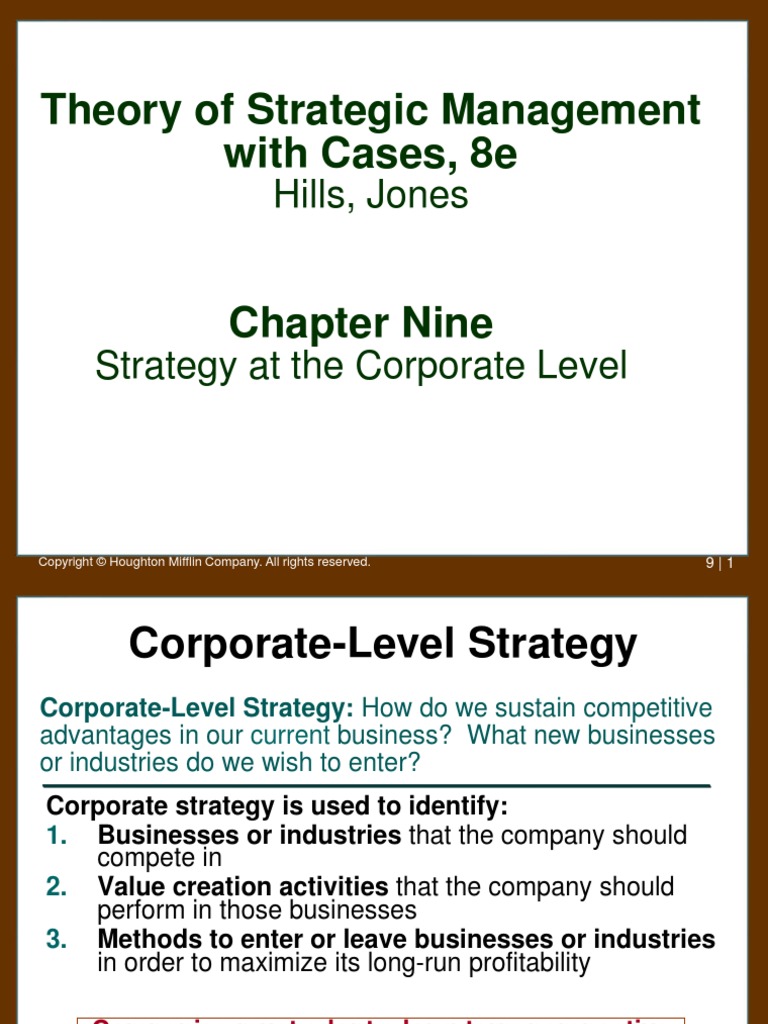 Theory of Strategic Management With Cases, 8e: Hills, Jones | PDF ...