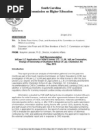 SC Commission on Higher Education staff report on CSOL licensing
