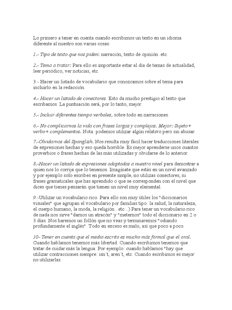 Writing For Selectividad | PDF | Objeto (gramática) | Verbo