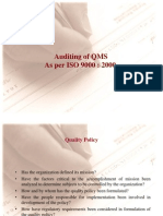 Auditing of QMS As Per ISO 9000: 2000