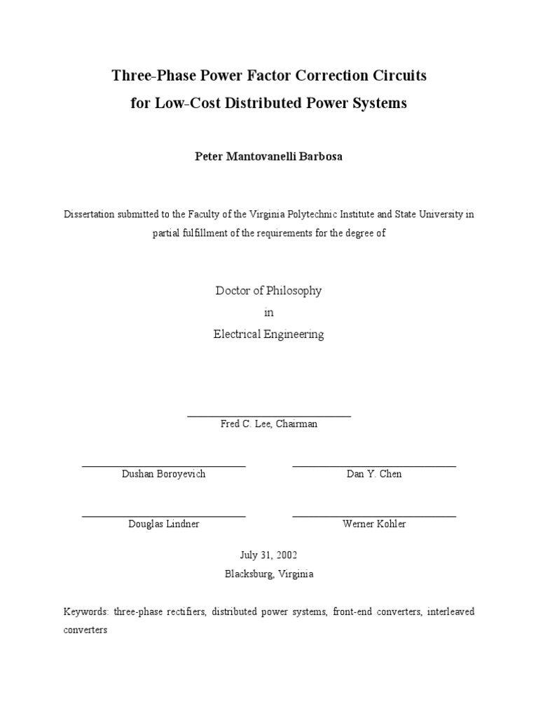 Three-Phase Power Factor Correction | PDF | Rectifier | Inductance