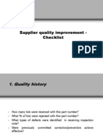 Supplier Quality Improvement - Checklist