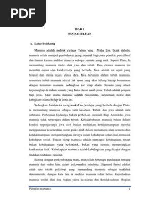 Makalah Filsafat Manusia