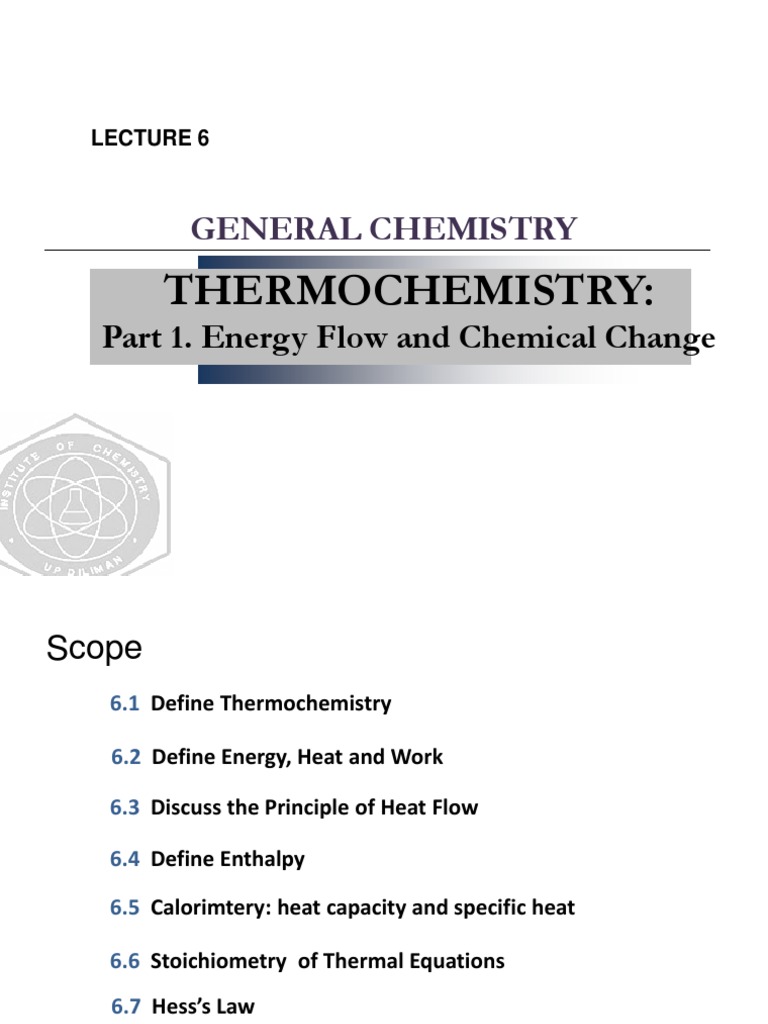 Thermochemistry General Chemistry PDF Heat Enthalpy