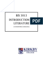 BIS 3013 Introduction To Literature: (Coursework Guidelines)