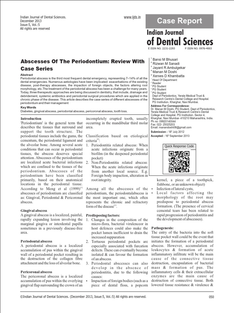 Abscesses of The Periodontium Article-PDF-bansi M Bhusari Rizwan M ...