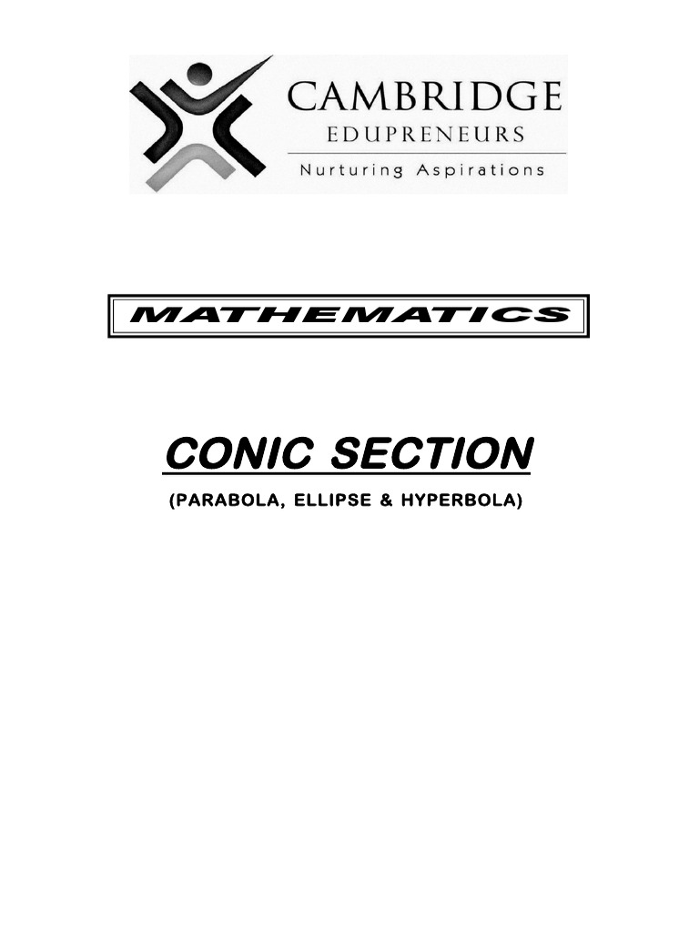 JEE Conic Sections Exercises and Solutions | PDF | Ellipse | Perpendicular