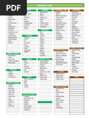 Grocery List