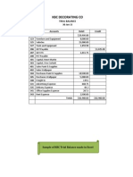 KBC Decorating Co Trial Balance