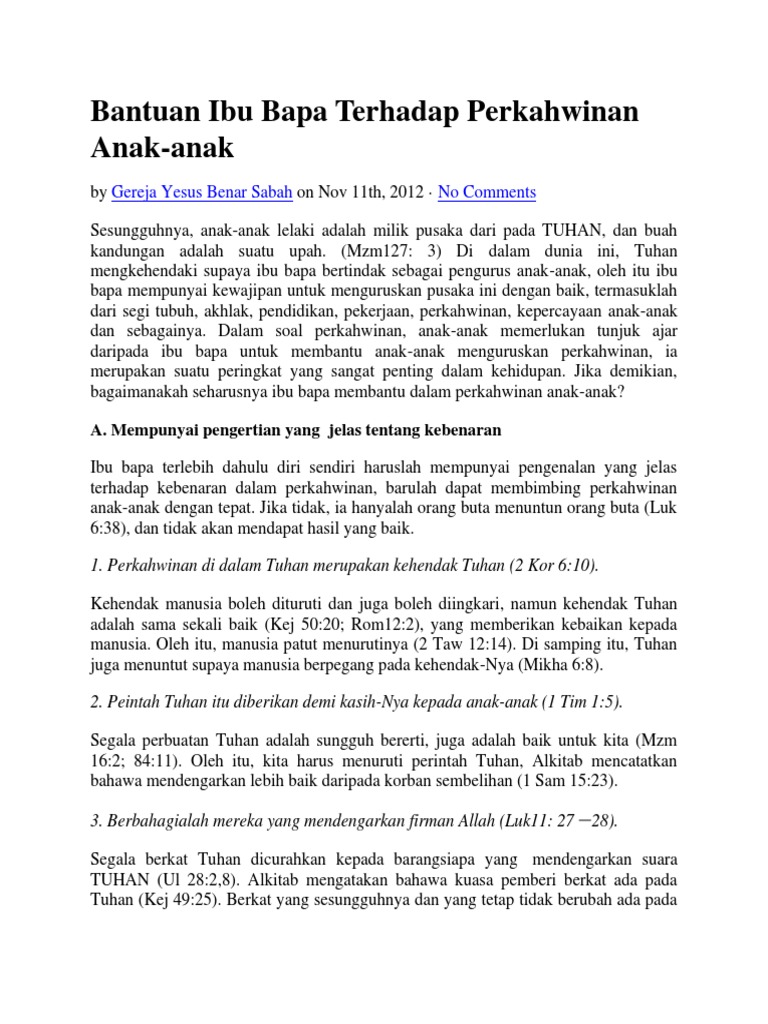 Bantuan Ibu Bapa Terhadap Perkahwinan Anak Pdf