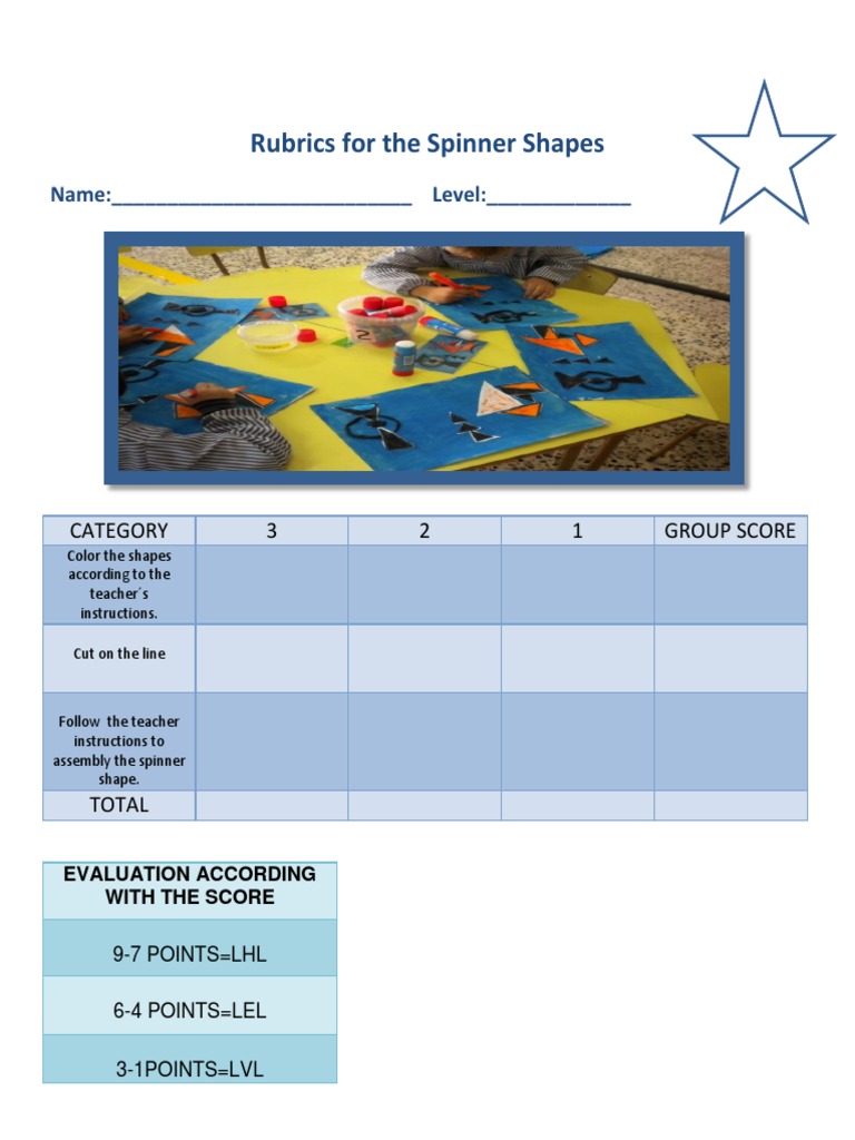 Spinner Shapes Rubric Evaluation Guide | PDF | Teaching Methods ...