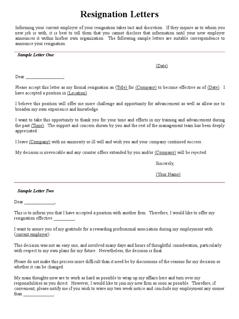 Resignation Letters | PDF | Gratitude, image size:768x1024