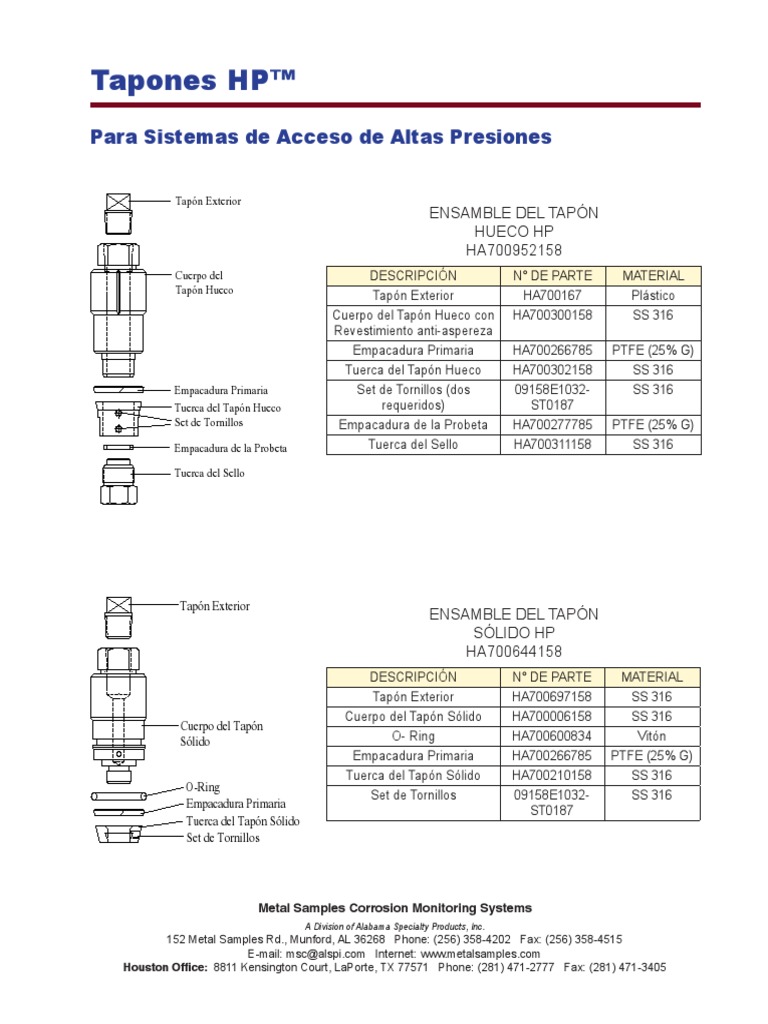 plugs spanish.pdf Tornillo Ingeniería mecánica