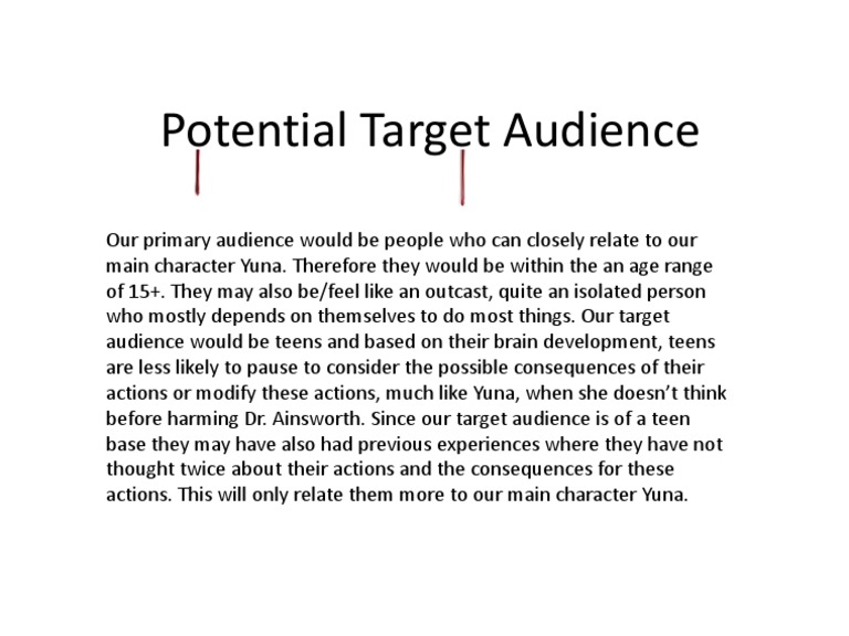 Target Audience for Yuna's Story | PDF | Wellness