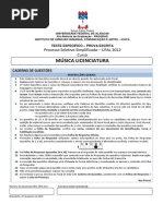 Prova Escrita - Teste Especifico de Musica