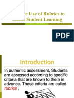 Effective Use of Rubrics To Assess Student Learning